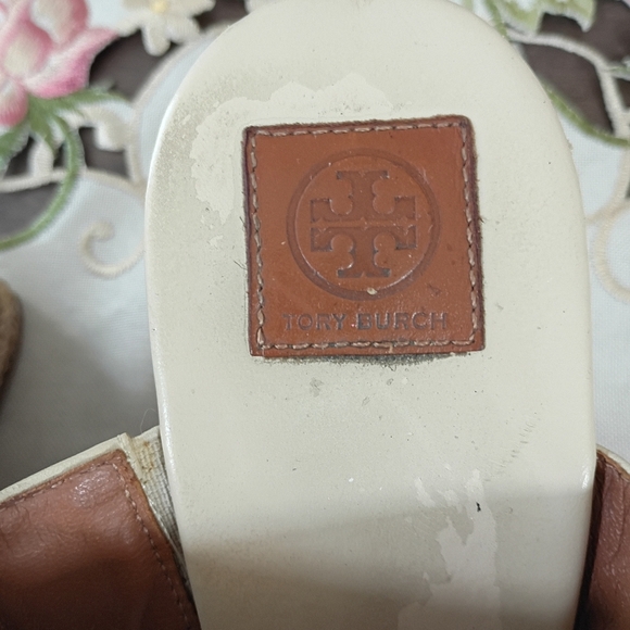 Tory Burch Raya Mule Wedge Slight Wear On Insoles As Shown In Pictures Sz 7.5 - Picture 13 of 14